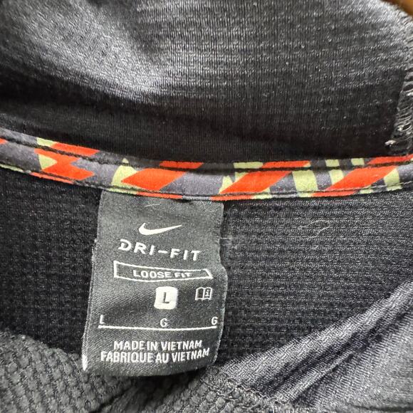 Nike Training Hoodie Mens Large Loose Fit Thermal Dri Fit Pullover Black - Picture 2 of 9